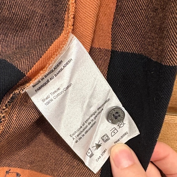 Ladies Rip Curl Orange and Black Plaid Shirt With Hood Medium - Picture 3 of 4